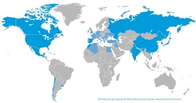 Distribución de Reticulitermes sp en el mundo